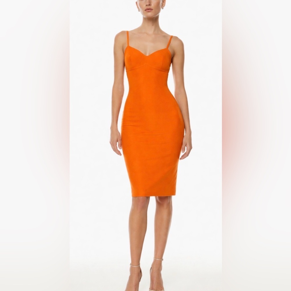 Aritzia Babaton Lariat Dress Size XS Ribbed Midi Dress Beach Summer